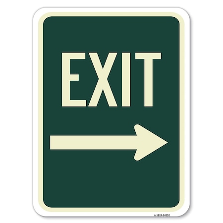Exit With Right Arrow Heavy-Gauge Aluminum Rust Proof Parking Sign